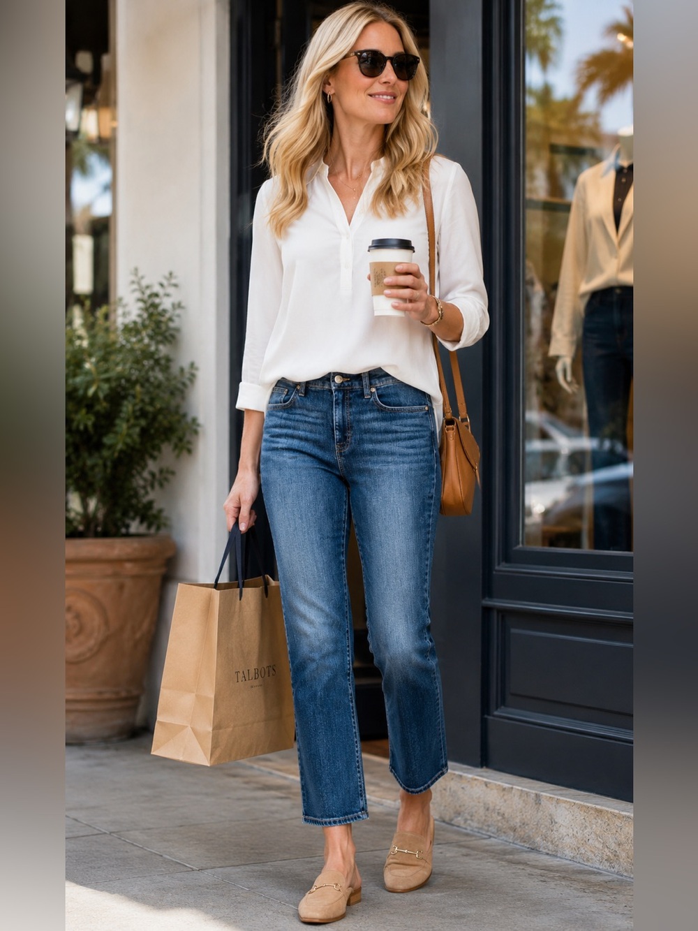 Talbots straight crop jeans in blue